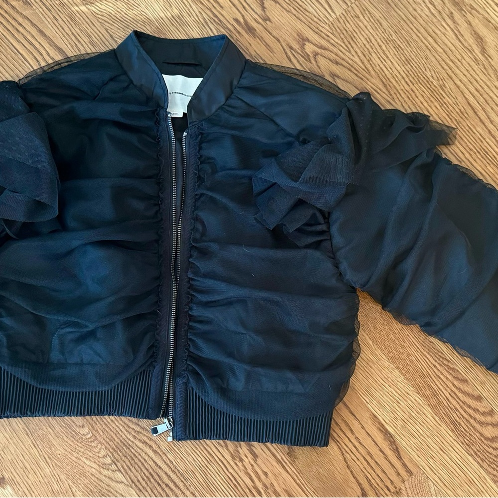 Anthropologie black tulle jacket